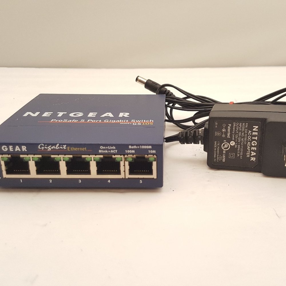 NETGEAR ProSafe 5 Port Gigabit Switch Unmanaged Model GS105 | USED